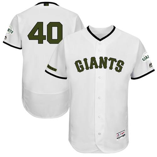 Giants #40 Madison Bumgarner White Flexbase Authentic Collection Memorial Day Stitched MLB Jersey